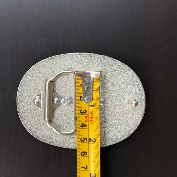 Plain vintage belt buckle removable silver cowboy - Picture 5 of 8